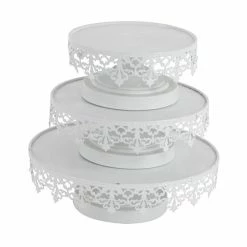 Deals ⌛ Grayson Lane White Vintage Cake Stand Metal - Set of 3 🔥 -GRAYSON LANE Sales 2022 330858858 AlternateImage4 l