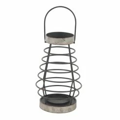 Budget 🤩 Grayson Lane 1 Candle Metal Lantern Farmhouse Candle Holder (Grey) 🎉 -GRAYSON LANE Sales 2022 330858861 AlternateImage5 l