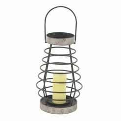Budget 🤩 Grayson Lane 1 Candle Metal Lantern Farmhouse Candle Holder (Grey) 🎉