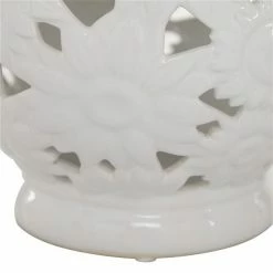 Buy ⭐ Grayson Lane 1 Candle White Ceramic Lantern Contemporary Candle Holder 🎉 -GRAYSON LANE Sales 2022 330858879 AlternateImage4 l