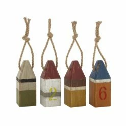 Best deal ✨ Grayson Lane 4-in x 10-in Multicoloured Coastal Buoy Sculpture Wood - Set of 4 😉