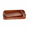 Hot Sale 🎉 Grayson Lane Rustic Tray Brown Leather - Set of 2 🌟