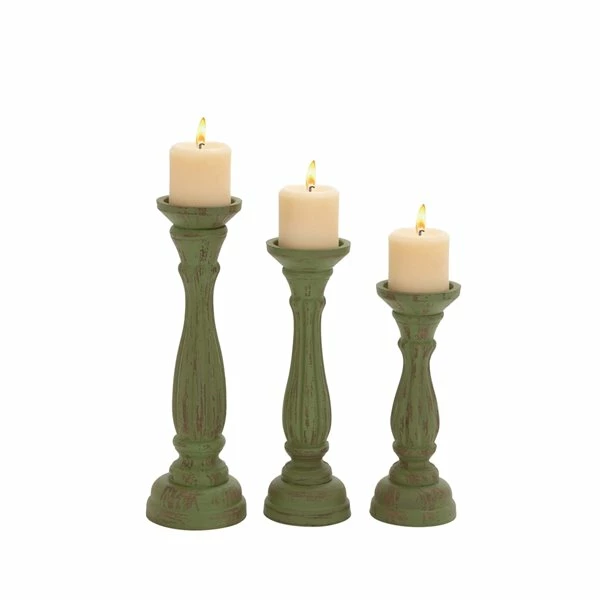 Cheap 🥰 Grayson Lane 3 Candle Green Wood Pillar Traditional Candle Holder - Set of 3 😀 1 Cheap 🥰 Grayson Lane 3 Candle Green Wood Pillar Traditional Candle Holder - Set of 3 😀