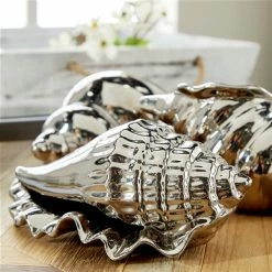 Cheap 🎁 Grayson Lane Silver Coastal Shell Sculpture Ceramic - Set of 3 💯 -GRAYSON LANE Sales 2022 330858898 AlternateImage2 l