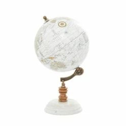 Budget 🎉 Grayson Lane 11-in x 6-in Contemporary Globe White Marble and Metal ✨ -GRAYSON LANE Sales 2022 330858911 AlternateImage4 l