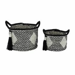 Best deal 🔔 Grayson Lane Traditional Storage Basket Black Polyester - Set of 2 👍 -GRAYSON LANE Sales 2022 330858912 AlternateImage6 l