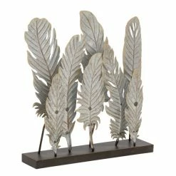 Best deal ✔️ Grayson Lane 21-in x 20-in Contemporary Sculpture Grey Metal Feather ❤️ -GRAYSON LANE Sales 2022 330858917 AlternateImage3 l