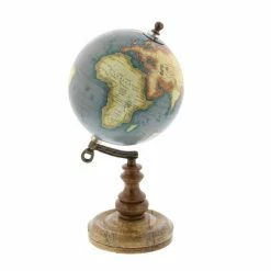 Best Pirce 🧨 Grayson Lane 10-in x 5-in Traditional Globe Brown Marble and Metal 🌟