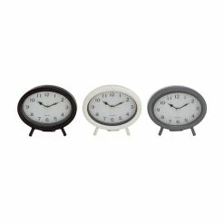 Best reviews of ⌛ Grayson Lane Black and Grey Analogue Oval Tabletop Standard Clock - Set of 3 ✔️