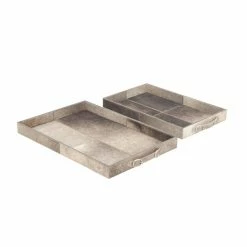 Buy 💯 Grayson Lane Traditional Tray Grey Wood - Set of 2 😀