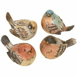Outlet 🤩 Grayson Lane 9-in x 6-in Multicoloured Bird Rustic Sculpture Polystone - Set of 4 😉