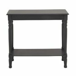 Cheapest 🛒 Grayson Lane 32-in x 32-in Wood Rustic Console Table - Black 🥰