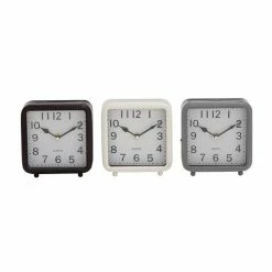 Flash Sale 💯 Grayson Lane Black and White Analogue Square Tabletop Standard Clock - Set of 3 🤩
