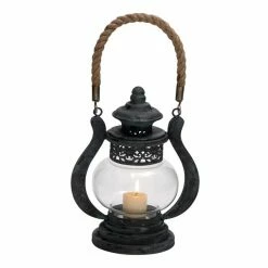 Outlet 🔥 Grayson Lane 1 Candle Black Metal Lantern Rustic Candle Holder 🎉
