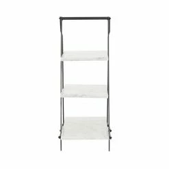 Top 10 🎁 Grayson Lane 23-in x 20-in Contemporary White Marble and Ion 3 Tier Tray Stand ✨ -GRAYSON LANE Sales 2022 330858932 AlternateImage4 l