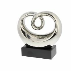 Hot Sale 😉 Grayson Lane 10-in x 10-in Modern Sculpture Silver Ceramic Abstract ⭐ -GRAYSON LANE Sales 2022 330858941 AlternateImage3 l