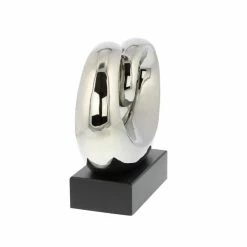 Hot Sale 😉 Grayson Lane 10-in x 10-in Modern Sculpture Silver Ceramic Abstract ⭐ -GRAYSON LANE Sales 2022 330858941 AlternateImage4 l