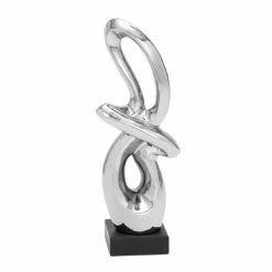 Coupon ⭐ Grayson Lane 18-in x 7-in Modern Sculpture Silver Ceramic Abstract 💯