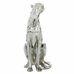 Hot Sale 🥰 Grayson Lane 16-in x 7-in Glam Sculpture Silver Polystone Leopard ✨ -GRAYSON LANE Sales 2022 330858951 AlternateImage4 l
