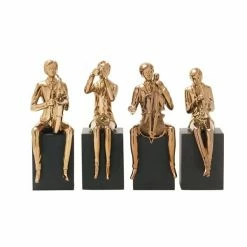 Top 10 ✔️ Grayson Lane 5-in x 13-in Copper Modern Musician Sculpture Porcelain - Set of 4 🛒