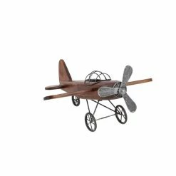 Outlet ✨ Grayson Lane 9-in x 16-in Vintage Sculpture Brown Wood Airplane 😀 -GRAYSON LANE Sales 2022 330858958 AlternateImage4 l