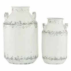 Best reviews of 🔥 Grayson Lane Farmhouse Decorative Jar White Metal - Set of 2 ✔️ -GRAYSON LANE Sales 2022 330858959 AlternateImage6 l