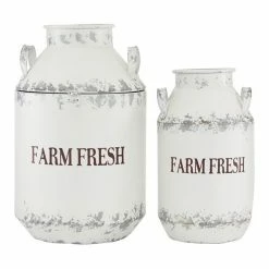 Best reviews of 🔥 Grayson Lane Farmhouse Decorative Jar White Metal - Set of 2 ✔️