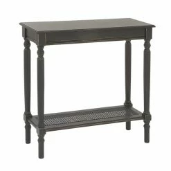 Promo 😍 Grayson Lane 32-in x 31-in Wood Vintage Console Table - Black 😉