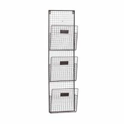 Cheapest 🔥 Grayson Lane 38-in x 10-in x 4-in Industrial Magazine Rack Holder Black Metal ⭐
