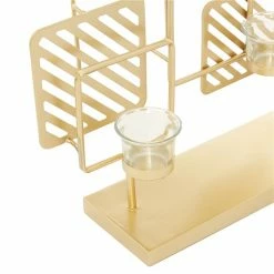 New 🎁 Grayson Lane 4 Candle Gold Metal Pillar Contemporary Candle Holder 🤩 -GRAYSON LANE Sales 2022 330858968 AlternateImage3 l