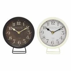 Best reviews of 🛒 Grayson Lane Black and White Analogue Round Tabletop Clock - Set of 2 🛒