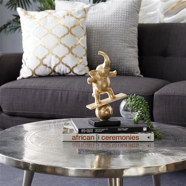 Cheapest 👏 Grayson Lane 12-in x 7-in Contemporary Elephant Sculpture Gold Polystone 🛒 2 Cheapest 👏 Grayson Lane 12-in x 7-in Contemporary Elephant Sculpture Gold Polystone 🛒 - Image 2