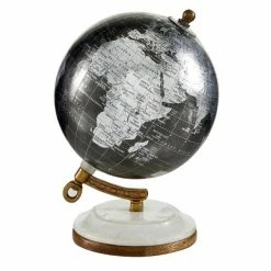 Hot Sale 😍 Grayson Lane 7-in x 5-in Modern Globe in Black Marble and Metal ✨
