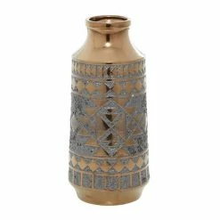 Best Pirce ✔️ Grayson Lane 18-in x 8-in x 8In. Contemporary Vase in Gold Porcelain 🌟