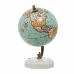 Buy 💯 Grayson Lane 7-in x 5-in Modern Globe Aquamarine Marble and Wood 🔔 -GRAYSON LANE Sales 2022 330859017 AlternateImage4 l