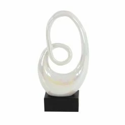 Best Pirce 🔥 Grayson Lane 21-in x 10-in Modern Sculpture White Porcelain Abstract 💯 -GRAYSON LANE Sales 2022 330859020 AlternateImage3 l