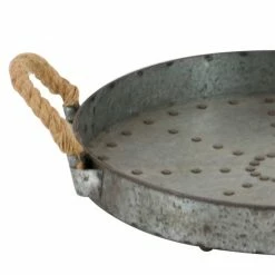 New ⭐ Grayson Lane 6-in x 16-in x 16-in Farmhouse Tray Grey Metal 🎉 -GRAYSON LANE Sales 2022 330859024 AlternateImage2 l