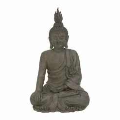 Best reviews of 🤩 Grayson Lane 42-in x 24-in Bohemian Sculpture Grey Polystone Buddha 🤩