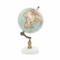 Outlet 👍 Grayson Lane 11-in x 6-in Contemporary Globe Aquamarine Marble and Wood 🔔