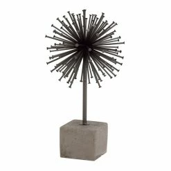 Coupon ❤️ Grayson Lane 17-in x 9-in Industrial Sculpture Black Metal Concrete ❤️