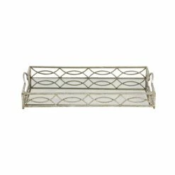 Coupon 🎁 Grayson Lane 5-in x 25-in x 15-in Glam Tray Silver Metal 🥰 -GRAYSON LANE Sales 2022 330859043 AlternateImage4 l
