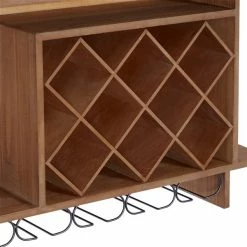 Best reviews of 🌟 Grayson Lane 9-Bottle Brown Asian Hardwood Wall-Mounted Wine Rack 🎉 -GRAYSON LANE Sales 2022 330859045 AlternateImage2 l