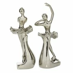 Hot Sale ⭐ Grayson Lane 4-in x 11-in Silver Glam Dancer Sculpture Porcelain - Set of 2 🎉 -GRAYSON LANE Sales 2022 330859046 AlternateImage5 l