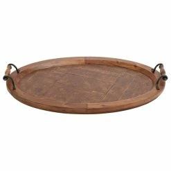 New 🤩 Grayson Lane 4-in x 29-in x 19-in Rustic Tray Natural Brown Wood 🔔