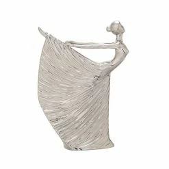 Outlet ⌛ Grayson Lane 15-in x 11-in Traditional Sculpture Silver Porcelain Dancer 🔔