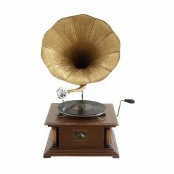 Best reviews of 🛒 Grayson Lane Brown Wood and Metal Gramophone 🥰 -GRAYSON LANE Sales 2022 330859600 AlternateImage3 l
