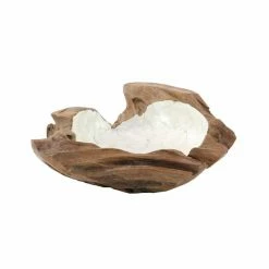 Promo 🔥 Grayson Lane Natural Brown Wood and Shell Decorative Bowl 🤩 -GRAYSON LANE Sales 2022 330859604 AlternateImage4 l
