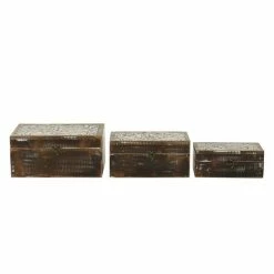 Promo ⭐ Grayson Lane Dark Brown Mango Wood Boxes - Set of 3 🧨 -GRAYSON LANE Sales 2022 330859610 AlternateImage4 l