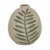 Discount ⭐ Grayson Lane Tan Ceramic Vase with Leaf 👍