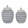 Buy 🎁 Grayson Lane White Ceramic Decorative Jars - Set of 2 ❤️